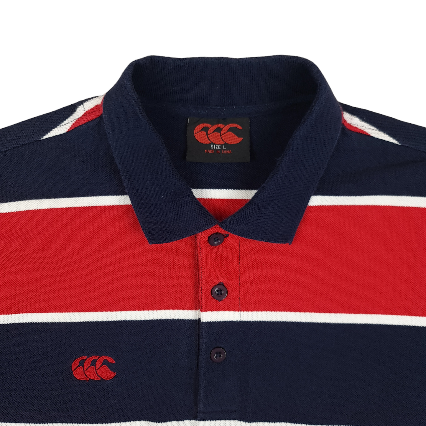 Vintage Canterbury Striped Polo Shirt - L