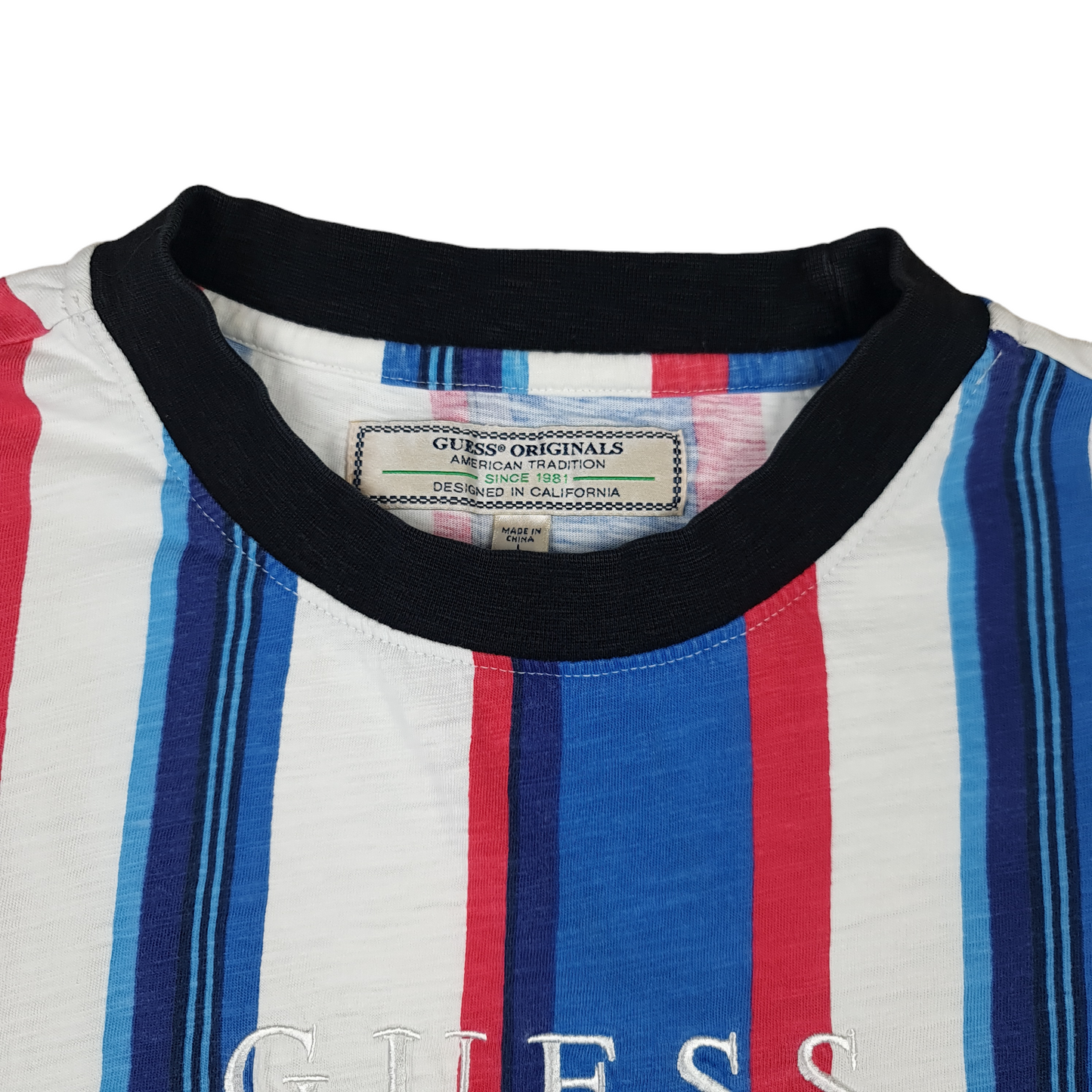 Guess Striped Cropped Tee - M