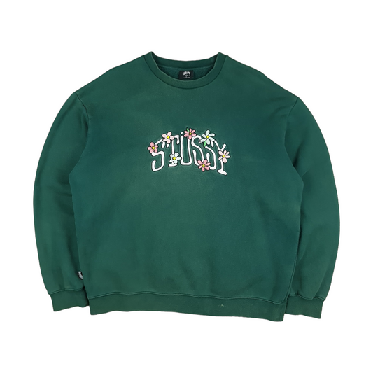 Stussy Embroidered Flowers Sweater - M/L