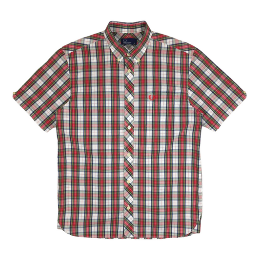 Fred Perry Plaid Button Up Shirt - M