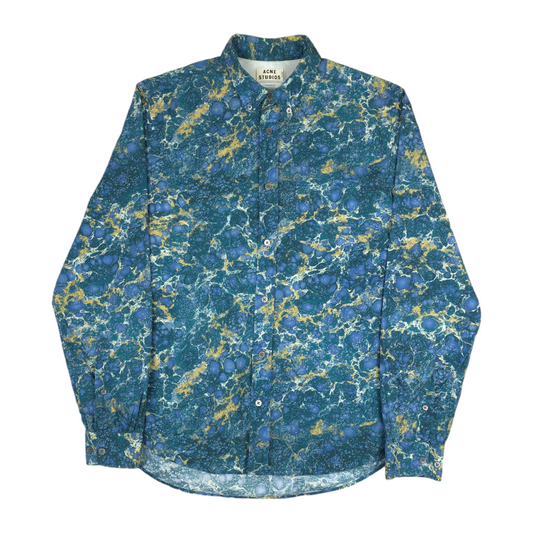 Acne Studios AW13 Isherwood Marble Button Up Shirt - L