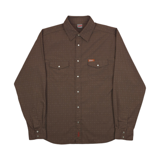 Y2K Piping Hot Snap Button Shirt - L