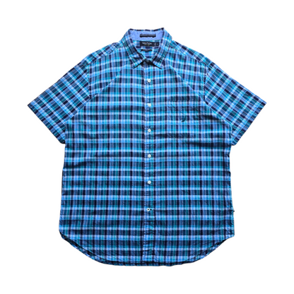 Nautica Plaid Short Sleeve Button Up Shirt - L