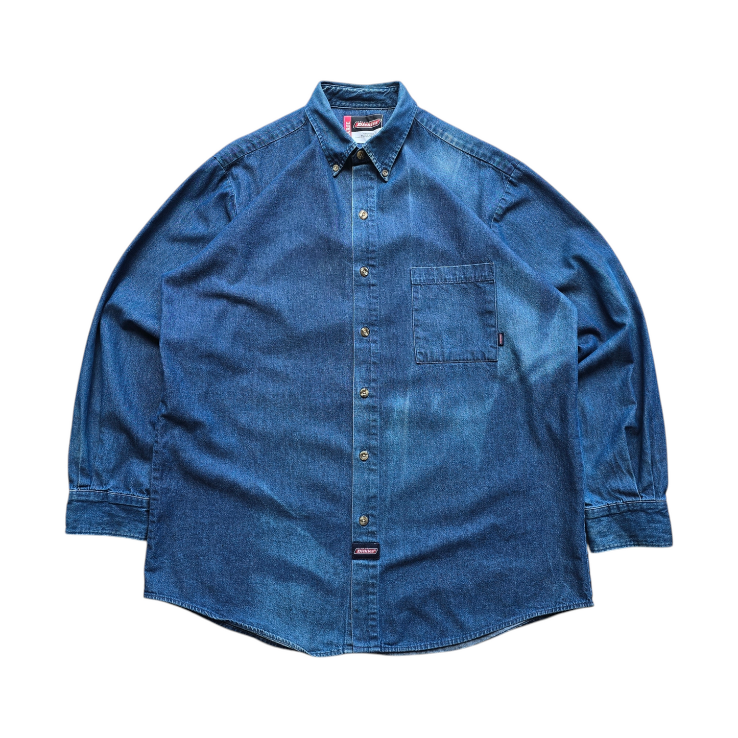 Vintage Dickies Sun Faded Denim Shirt - XL