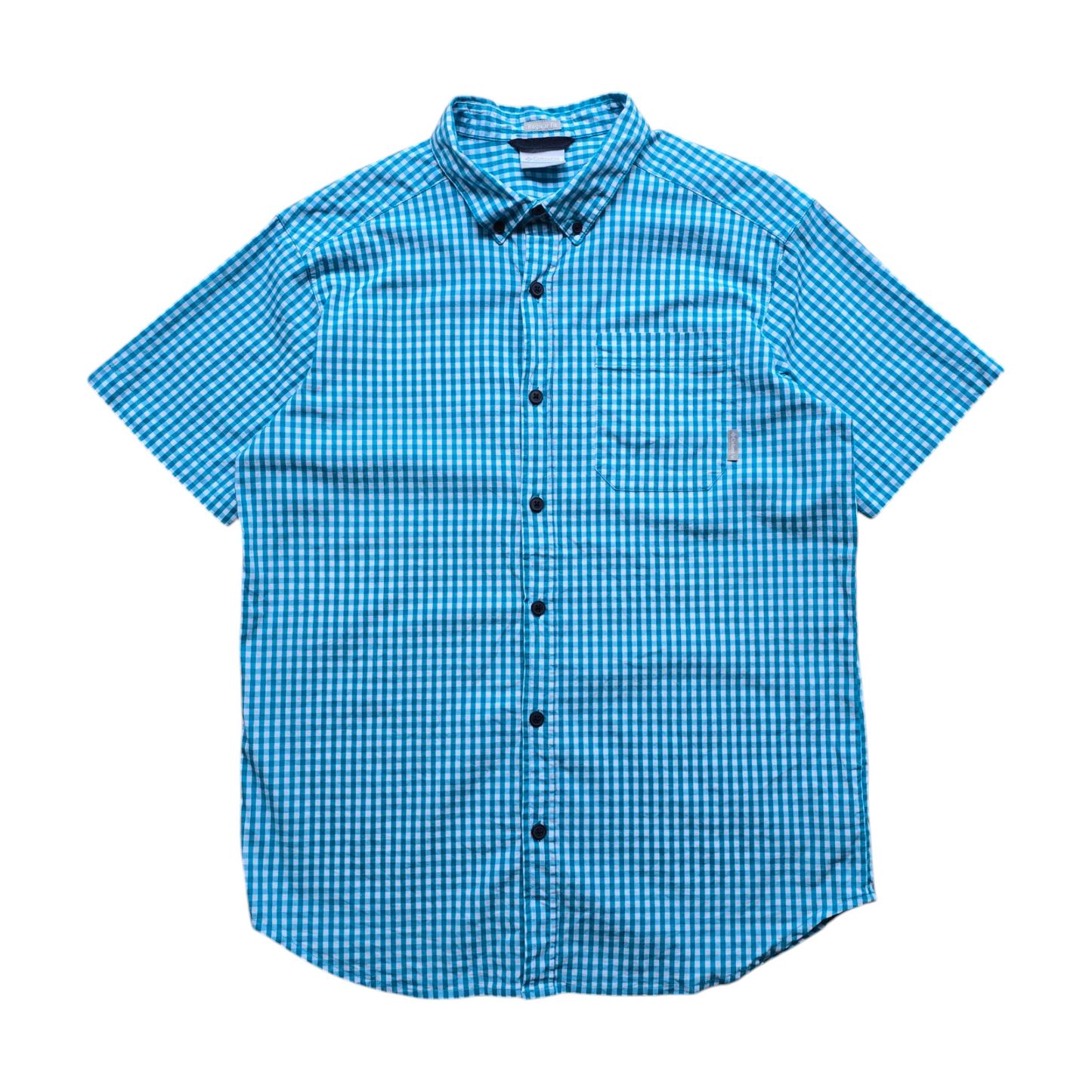 Columbia Check Short Sleeve Button Up Shirt - M/L