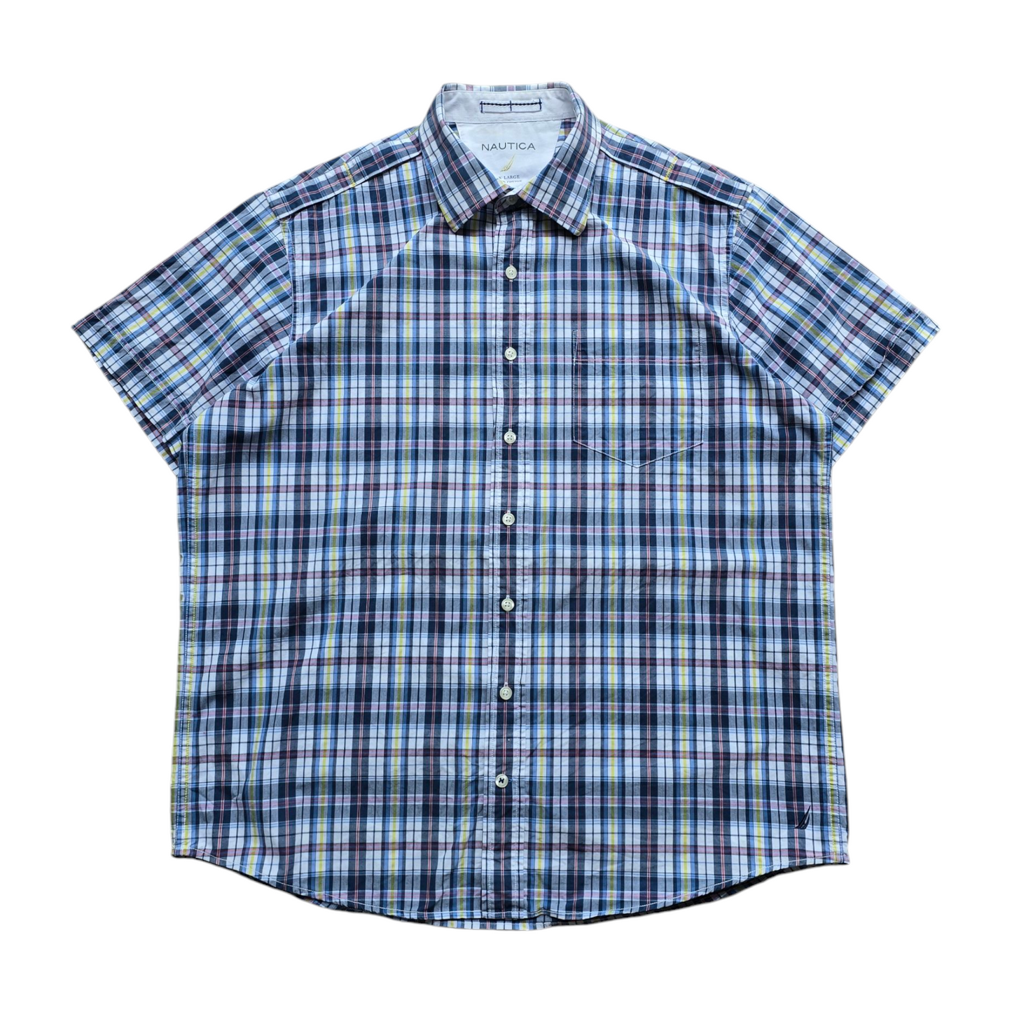 Nautica Plaid Short Sleeve Button Up Shirt - XL