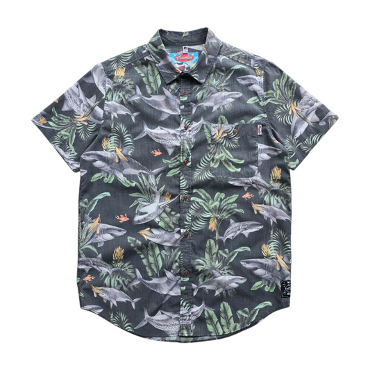 Mambo Loud Sharks Button Up Shirt - S