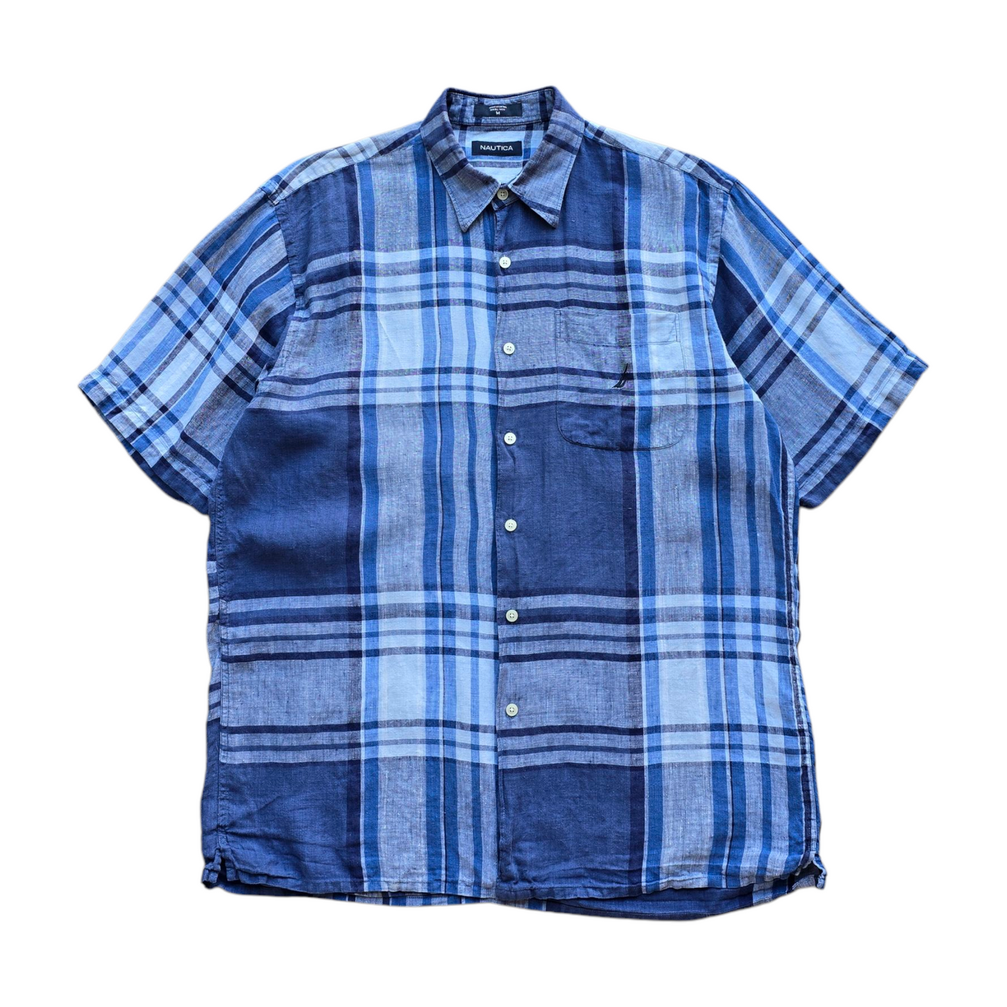 Nautica Linen Short Sleeve Button Up Shirt - M/L
