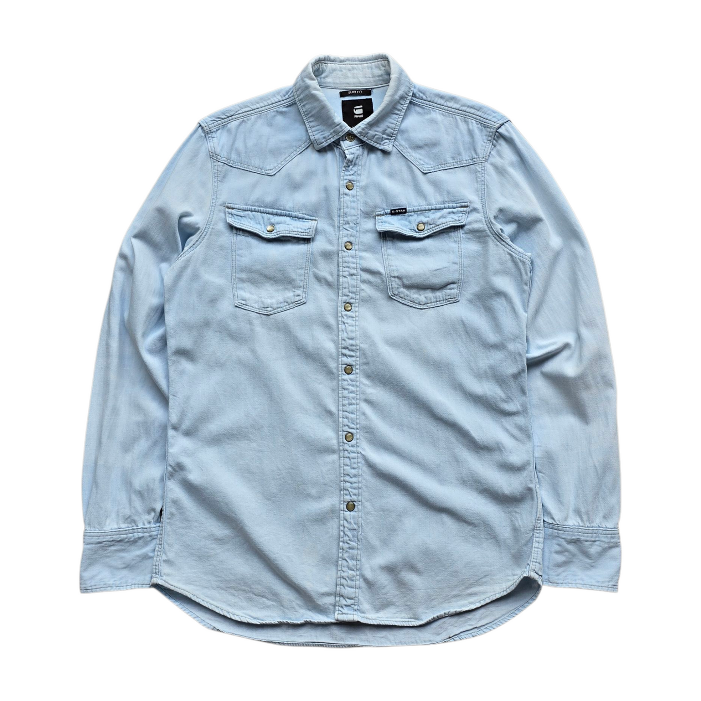 G-Star Raw Denim Long Sleeve Button Up Shirt - M