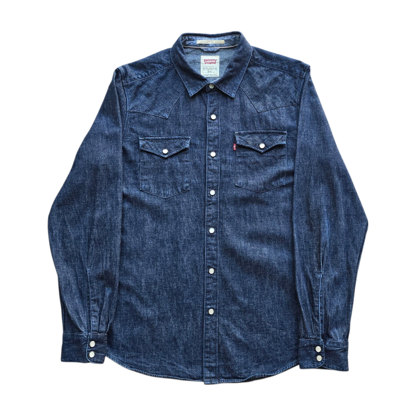 Levi's Pearl Snap Long Sleeve Denim Shirt - L