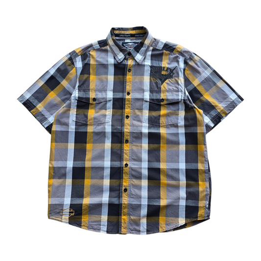 Harley Davison Short Sleeve Button Up Shirt - L