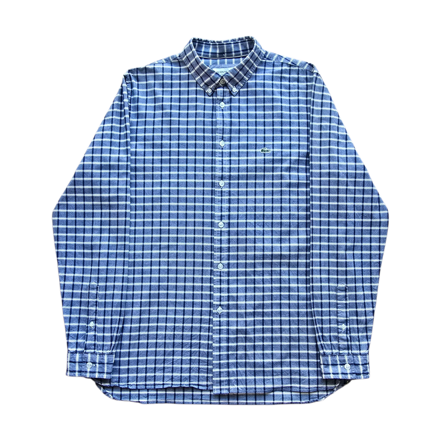 Lacoste Check Long Sleeve Button Up Shirt - M/L