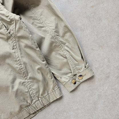 DEEP VINTAGE beige 90s Nautica Harrington jacket sleeve detail with buttoned cuff