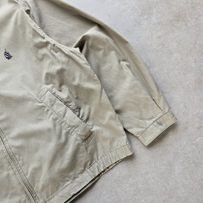 DEEP VINTAGE beige 90s Nautica Harrington jacket with a small embroidered logo on the chest