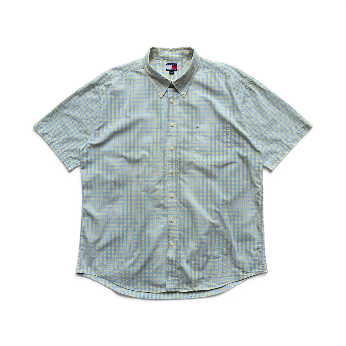 Vintage Tommy Hilfiger Check Short Sleeve Button Up Shirt - XXL