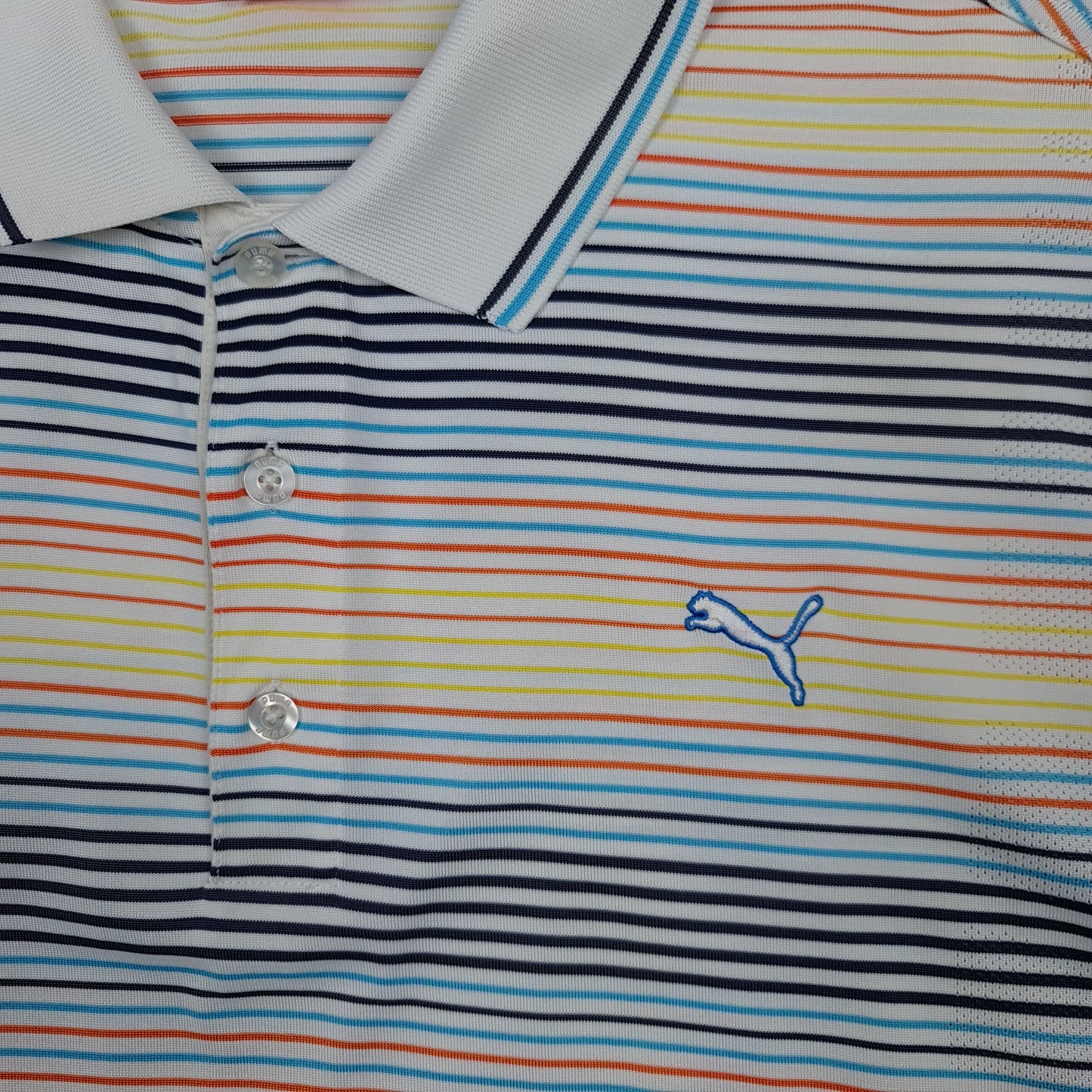 Puma Striped Polo Shirt - L