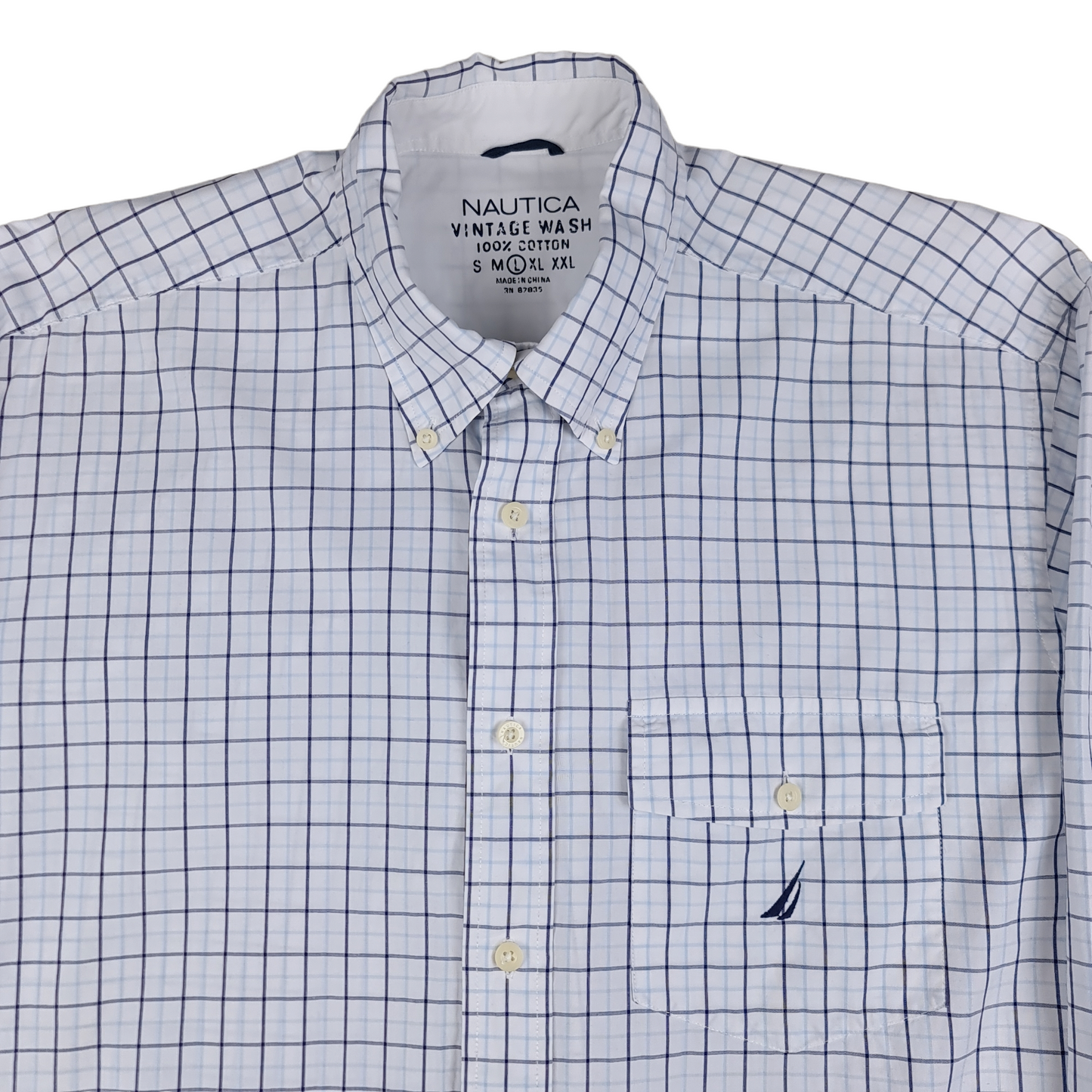 Nautica Long Sleeve Button Up Shirt - L