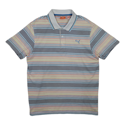 Puma Striped Polo Shirt - L