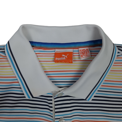 Puma Striped Polo Shirt - L