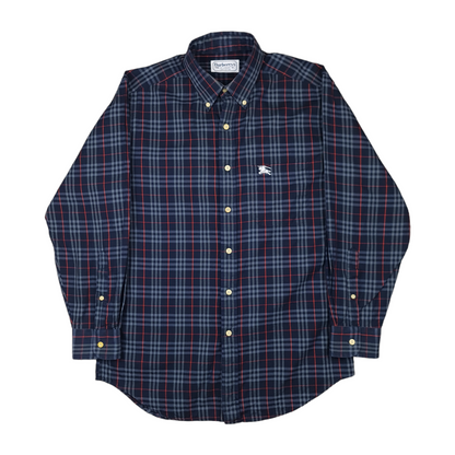 Vintage Burberrys Blue Nova Check Button Up Shirt - M/L